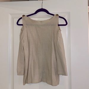 Ann Taylor Cold Shoulder White Sweater Size Small